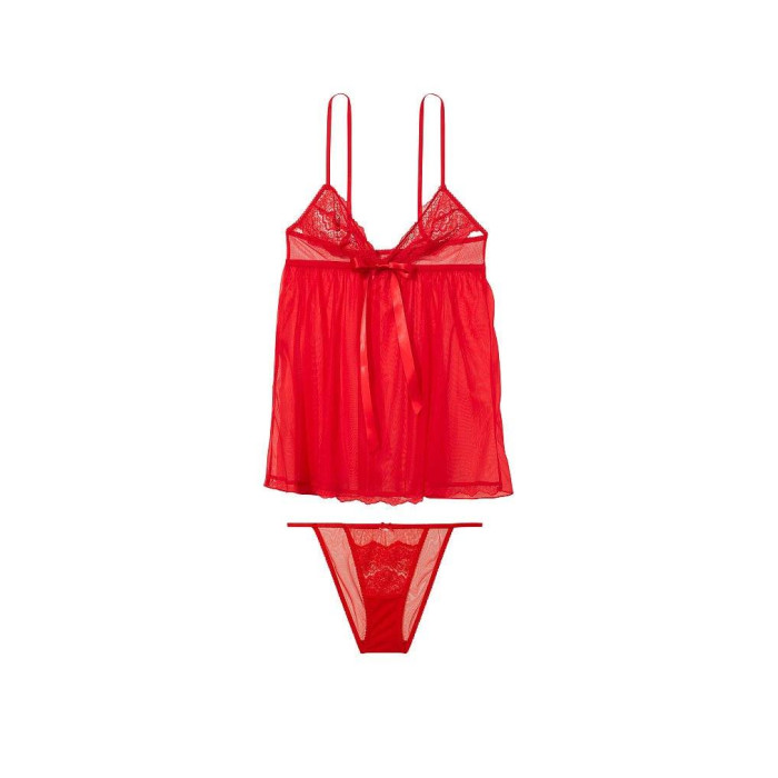 Пеньюар Victoria's Secret Very Sexy La Fleur Sheer Mesh & Lace Babydoll
