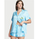 Піжама Victoria’s Secret Satin Short Pj Set Boxer Blue