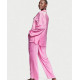 Піжама VICTORIAʼS SECRET BRIGHT HIBISCUS HEART JACQUARD SATIN LONG PJ SET