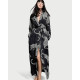 Халат Victoria’s Secret Satin Long  Robe Black Leopard