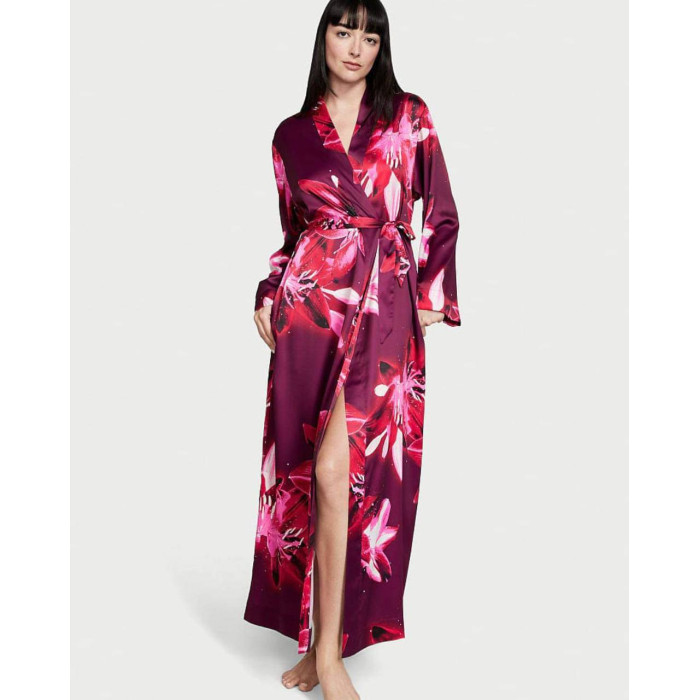 Халат Victoria’s Secret Satin Long  Robe Floral