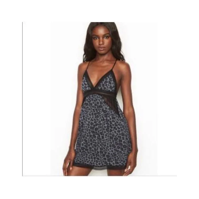 Пеньюар  Victoria’s  Secret Blue Leopard  Modal  Slip