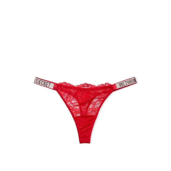 Трусики зі стразами Victoria's Secret Very Sexy Bombshell Shine Strap Lace Thong Panty