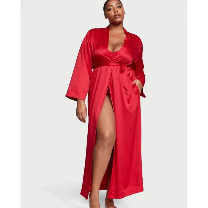  Халат Victoria’s Secret Satin Long  Robe Red